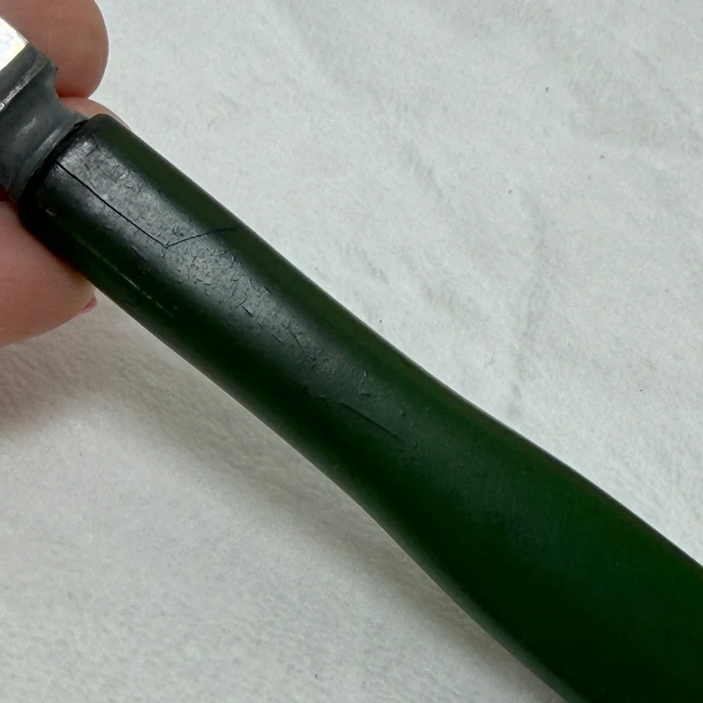 VTG‎  Sta-On Art Deco Forest Green Bakelite Handle Dinner Knife Retro SEE